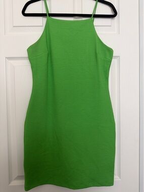 MANGO Green Spaghetti-Strap Sheath Dress